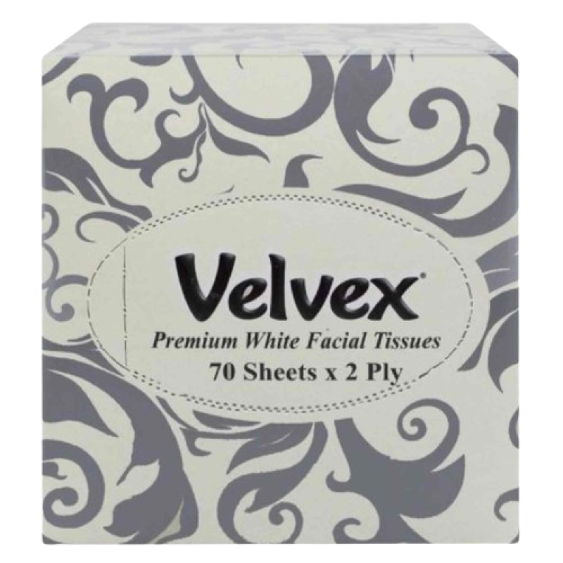 Velvex 70sheets Silver Square Facial tissues Standard 24 Packets in a Carton