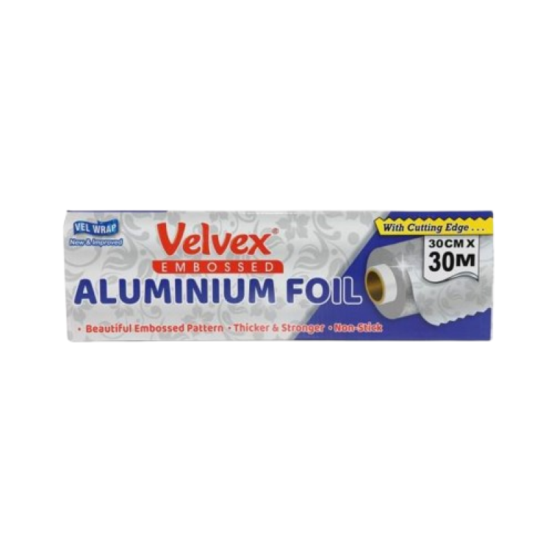 Velvex Embossed Aluminium Foil 30cm x 30Metres