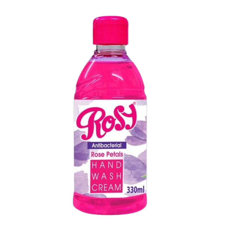 Rosy Cream Hand Wash Pink Rose Petals Fliptop 330ml, 12 bottles in a Carton 
