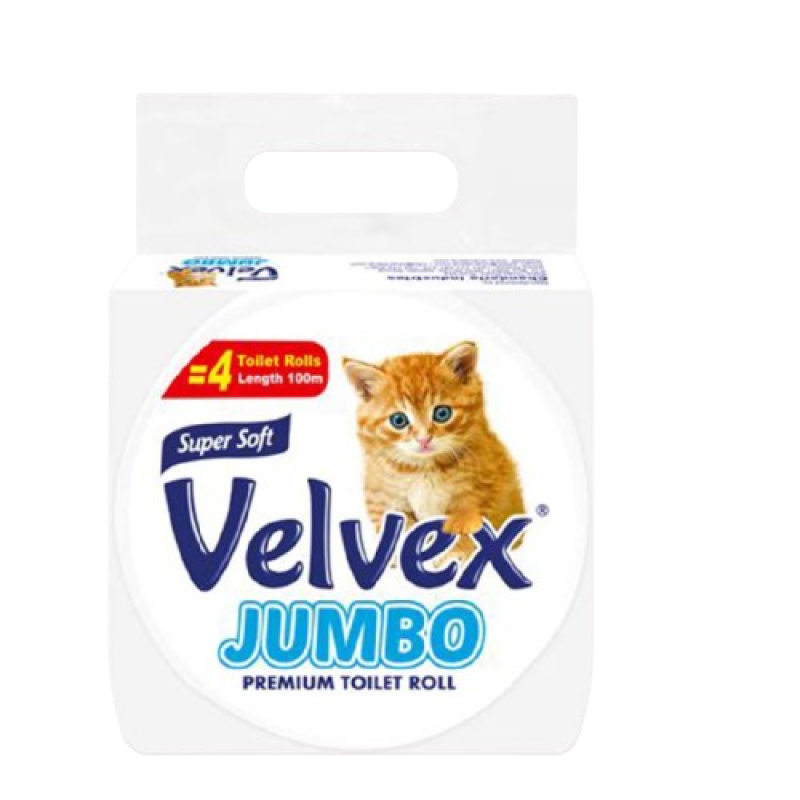 Velvex Jumbo 800 Sheets Tissue Wrapped 100M