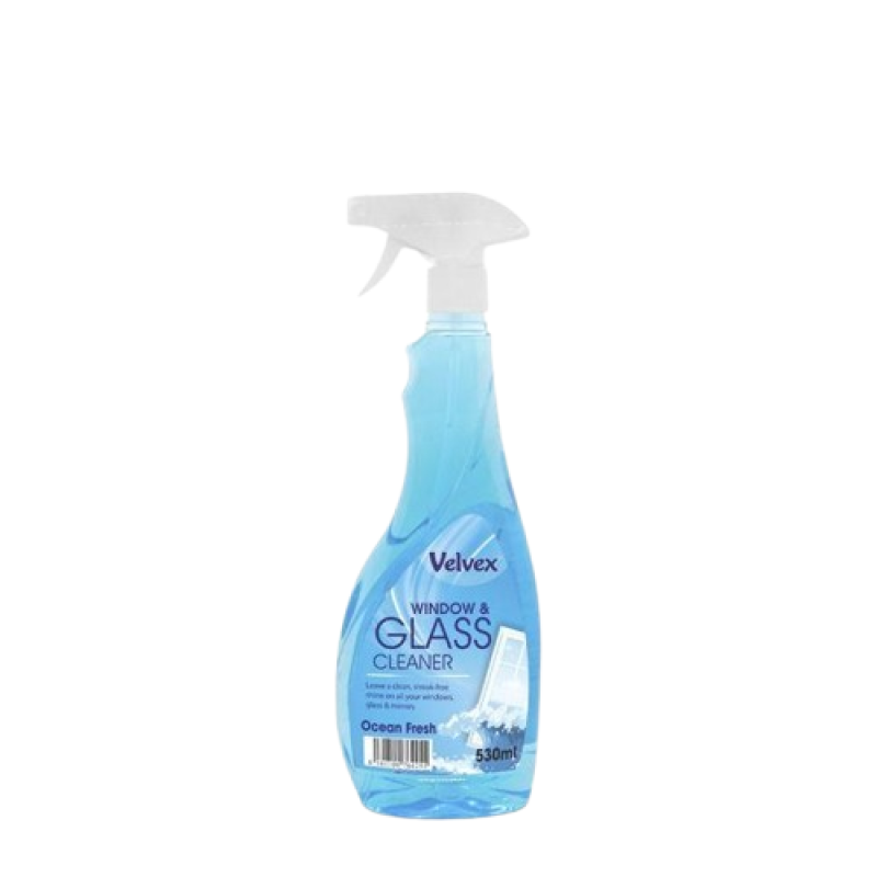 Velvex Window & Glass Cleaner Ocean Fresh 530ml, 6 Bottles in a Carton