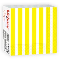 Velvex Moments Stripes Yellow Serviettes 50's in a pack, 12 Packs per Carton