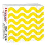Velvex Moments Waves Yellow Serviettes 50's in a pack, 12 Packs per Carton