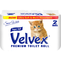 Velvex Premium Tissue Paper 2pieces in a Pack Unwrapped ( 12 packs per carton)	