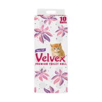 Velvex Printed 10 Pack Unwrapped Tissue Paper 4packs Per Carton