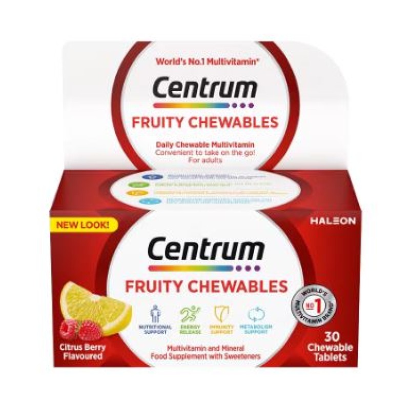 Centrum Chewable fruity multivitamins 30s