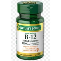Nature’s Bounty Vitamin B‑12 1000mcg Quick Dissolve Vegetarian 60 Tablets