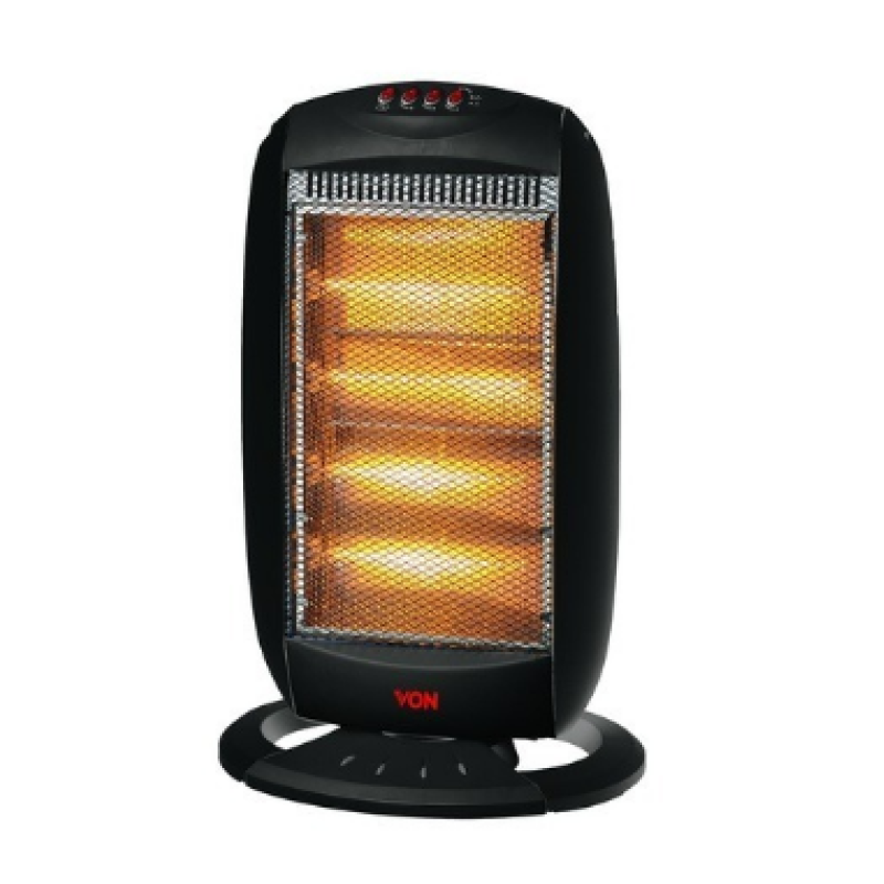 VON VSHJ16QK QUARTZ HEATER WITH OSCILLATION1600W - BLACK