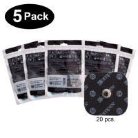 Compex Easy Snap Electrodes 2in X 2in - 5 Pack (20 Electrodes) - Black