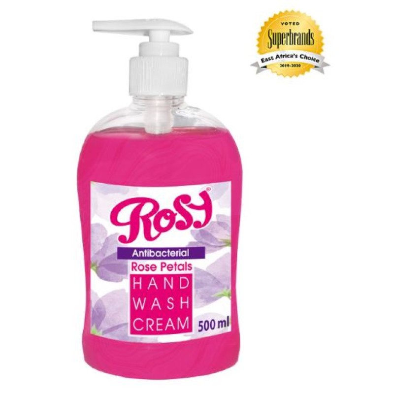 Rosy Cream Hand Wash Pink Rose Petals Pump 500ml, 6 bottles in a Carton