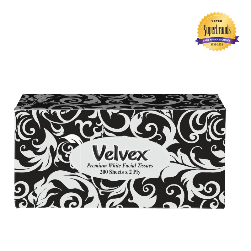 Velvex 200sheets Black Facial tissues Standard 24 Packets in a Carton