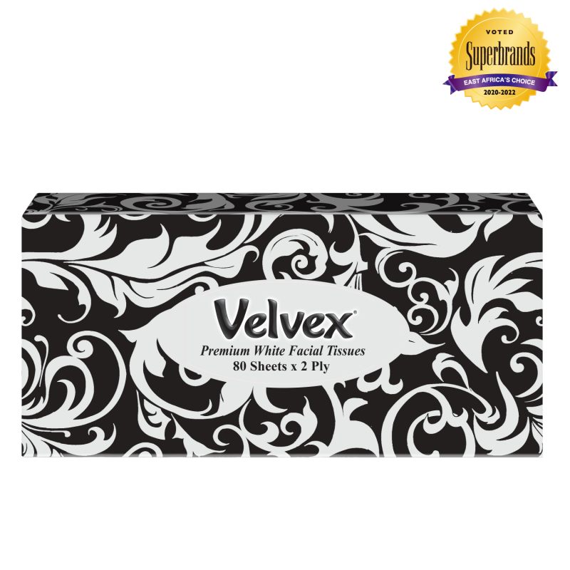 Velvex 80sheets Black Facial tissues Standard 48 Packets in a Carton
