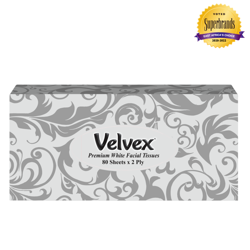 Velvex 80sheets Silver Facial tissues Standard 48 Packets in a Carton