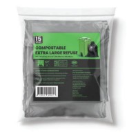 Compostable Garbage Bags Extra Large 110 Litres 15 Green Bags 10 Packs in A Bale