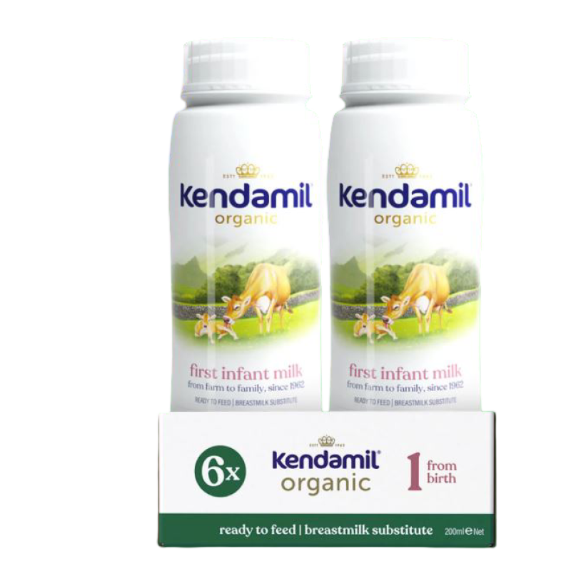 Kendamil Organic 1 Ready to Feed Infant Baby Milk  From birth - 6 Months 200ml 6 Bottles