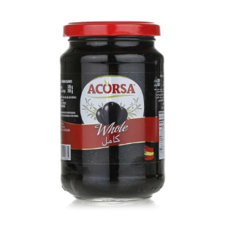 ACORSA PITTED BLACK OLIVES  350g 