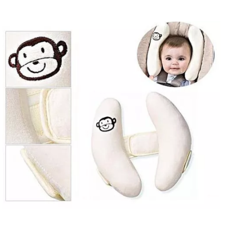 ADJUSTABLE BABY CAR SEAT PILLOW FOR AGES 0-5YEARS -CREAM