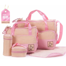 BEAR CLUB SHOULDER BABY DIAPER BAG -PINK