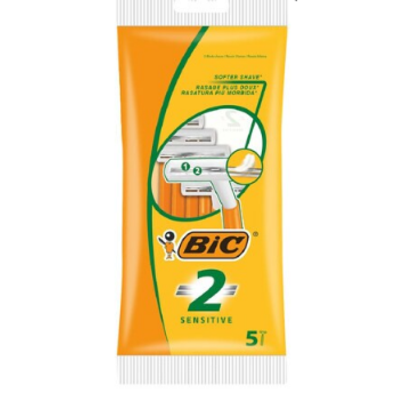 BIC SENSITIVE 2 SHAVERS   5'S POUCH