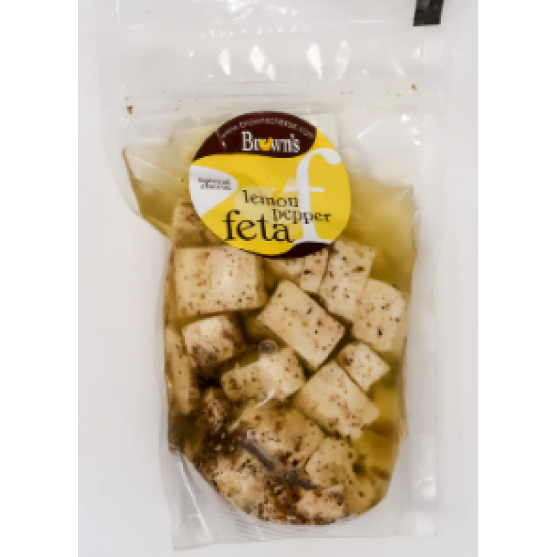 BROWNS LEMON PEPPER FETA CHEESE 200G