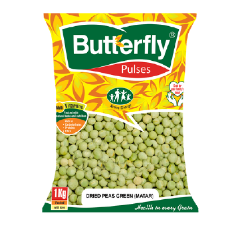 BUTTERFLY DRIED PEAS GREEN MATAR 1KG