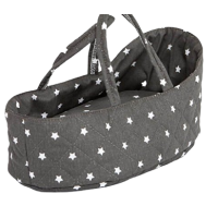 CARRY COT (BIG) -BLACK AND WHITE POLKA DOTS