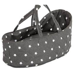 CARRY COT (BIG) -BLACK AND WHITE POLKA DOTS