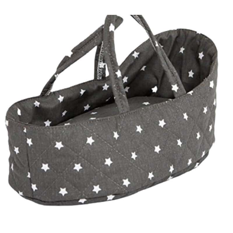 CARRY COT (BIG) -BLACK AND WHITE POLKA DOTS