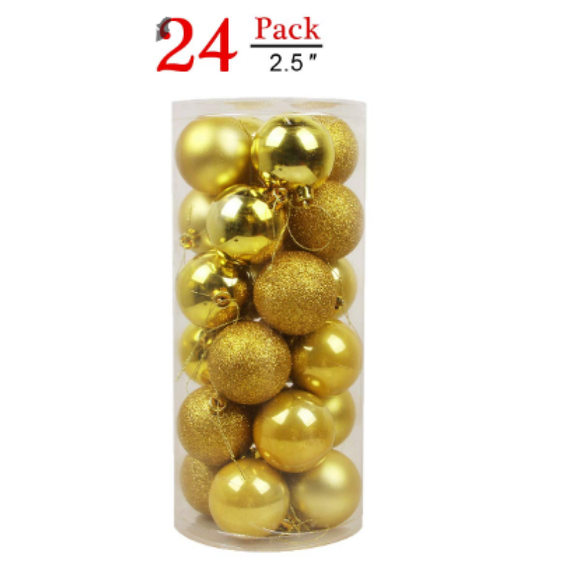 CHRISTMAS GOLD BALLS x24