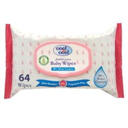COOL & COOL BABY WIPES 99% WATER 64'S