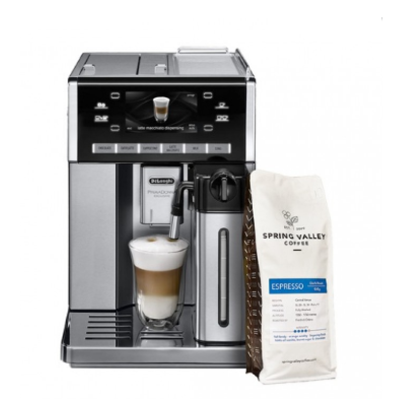 DELONGHI ESAM6900 COFFEE BEAN TO CUP PRIMADONNA EEXCLUSIVE - GET FREE SPRING VALLEY 500G ESPRESSO