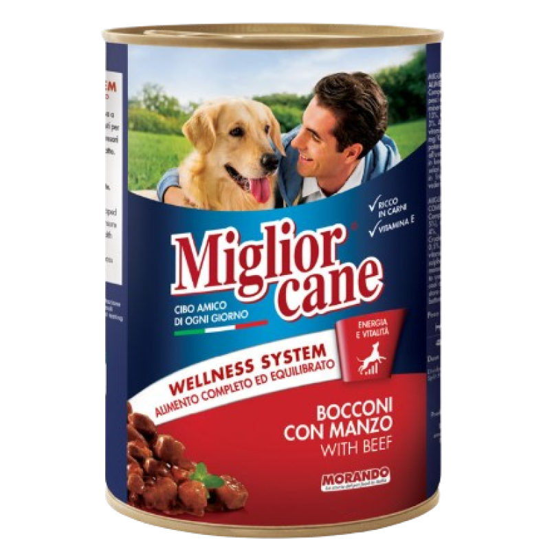 MIGLIOR CANE CANNED DOG FOOD WITH BEEF 405G