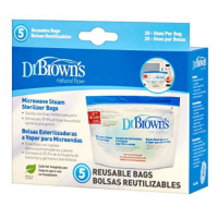 DR BROWN'S NATURAL FLOW MICROWAVE STEAM STERILIZER BAGS 5PACK