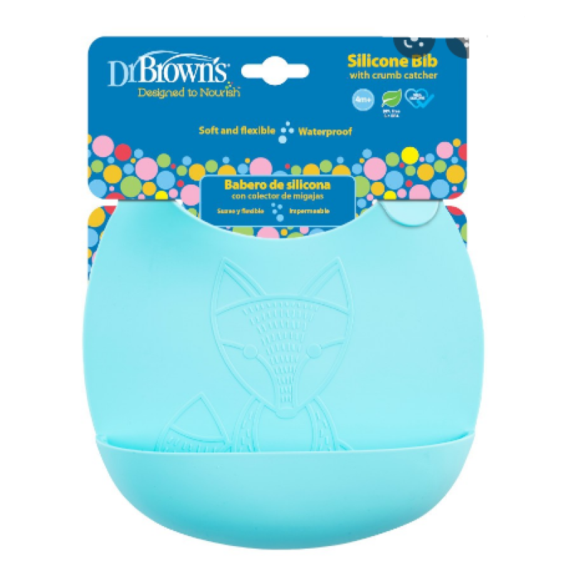 DR BROWN'S SILICONE BIB -TURQUOISE