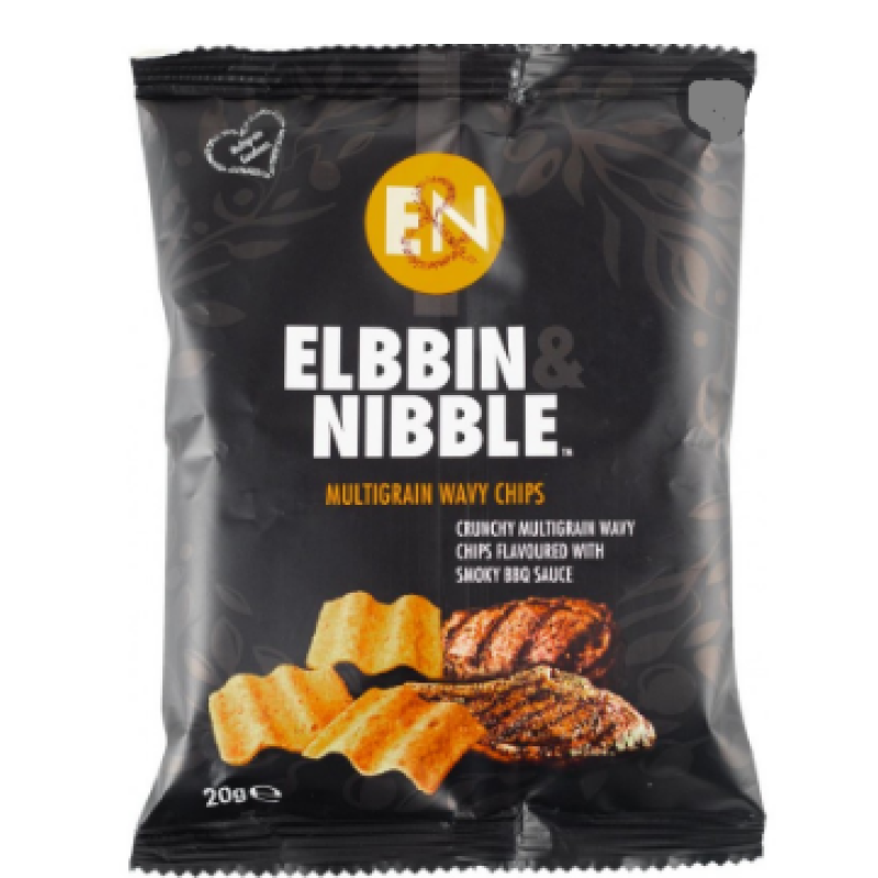 ELBBIN AND NIBBLE MULTIGRAIN WAVY CHIPS SMOKY BBQ SAUCE 30G