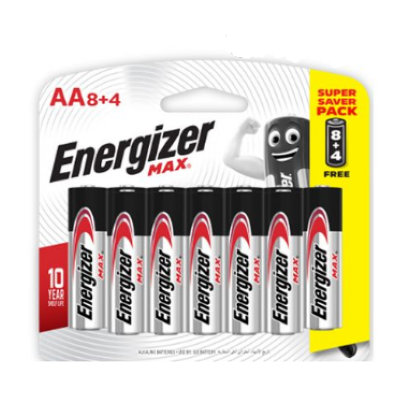 ENERGIZER MAX AA (8+4) BATTERIES
