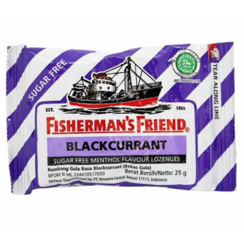 FISHERMAN'S FRIEND BLACKCURRANT FLAVOUR LOZENGES 25G