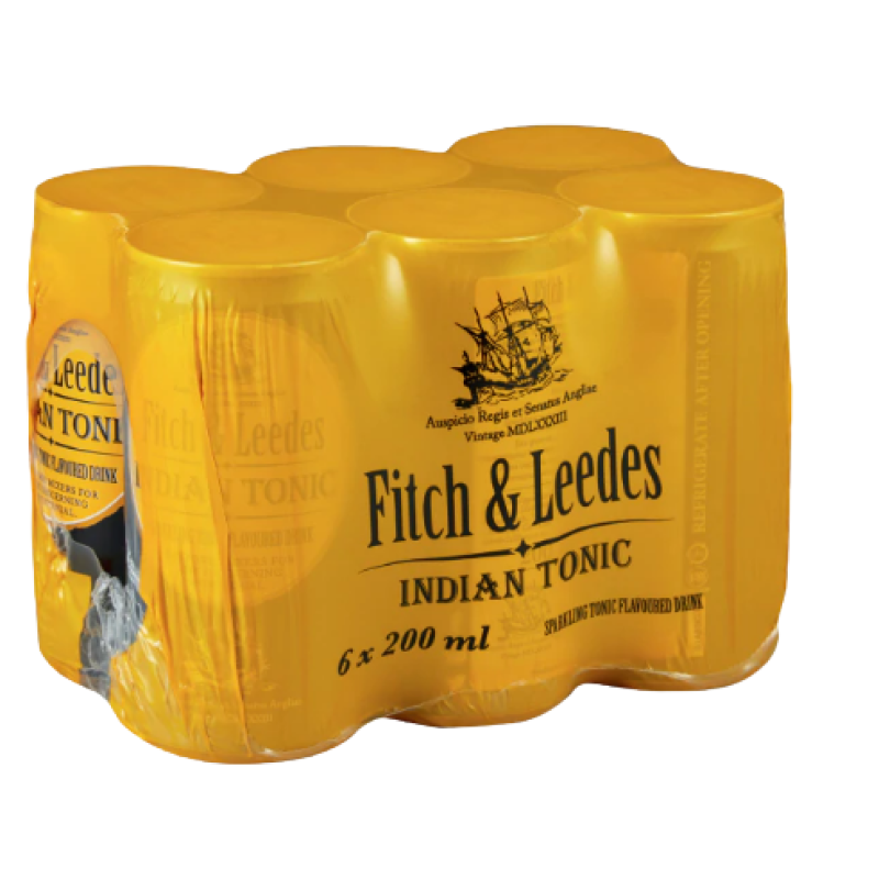 FITCH & LEEDES INDIAN TONIC SUGAR FREE 6 PACK CANS