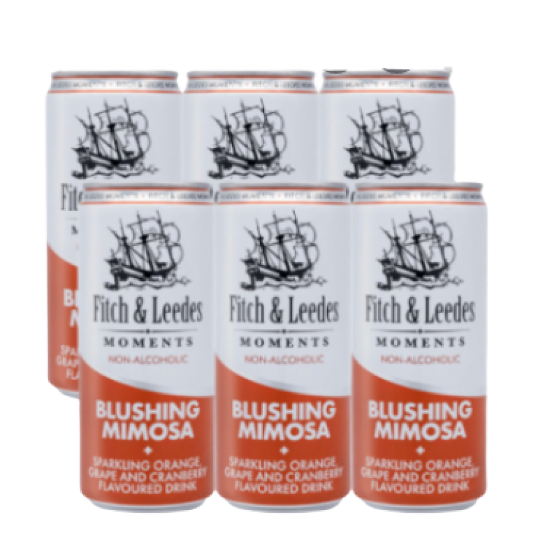 FITCH AND LEEDES MOMENTS BLUSHING MIMOSA 330ML (NON-ALCOHOLIC) 6PACK