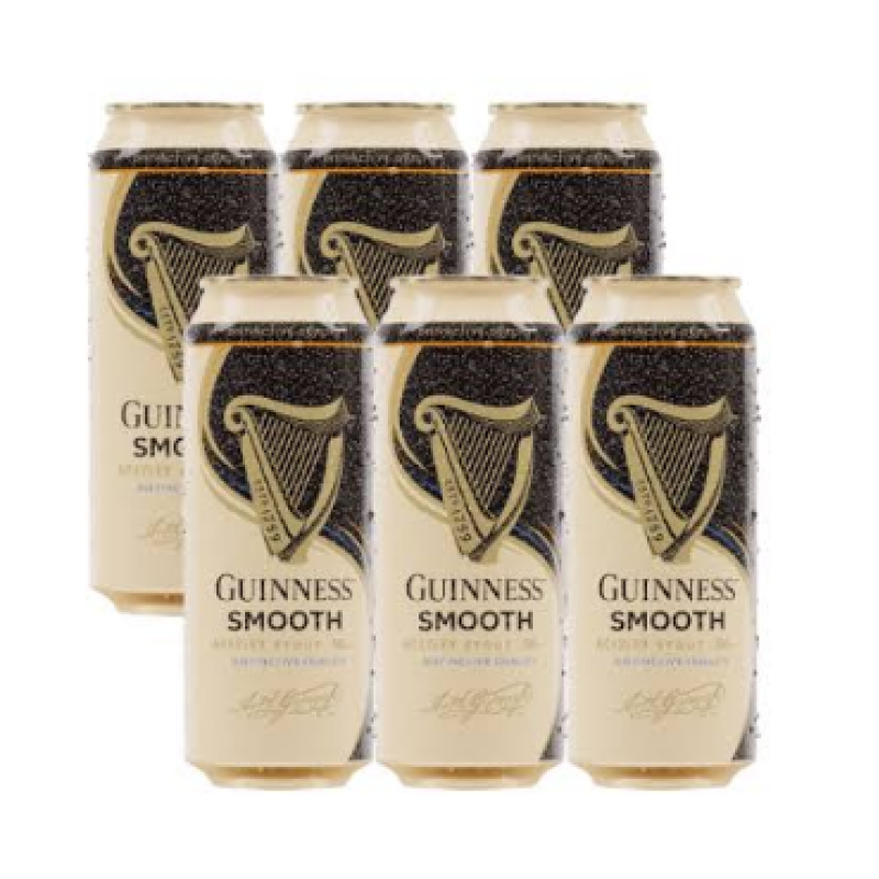 GUINESS SMOOTH BEER CANS 6x500ml