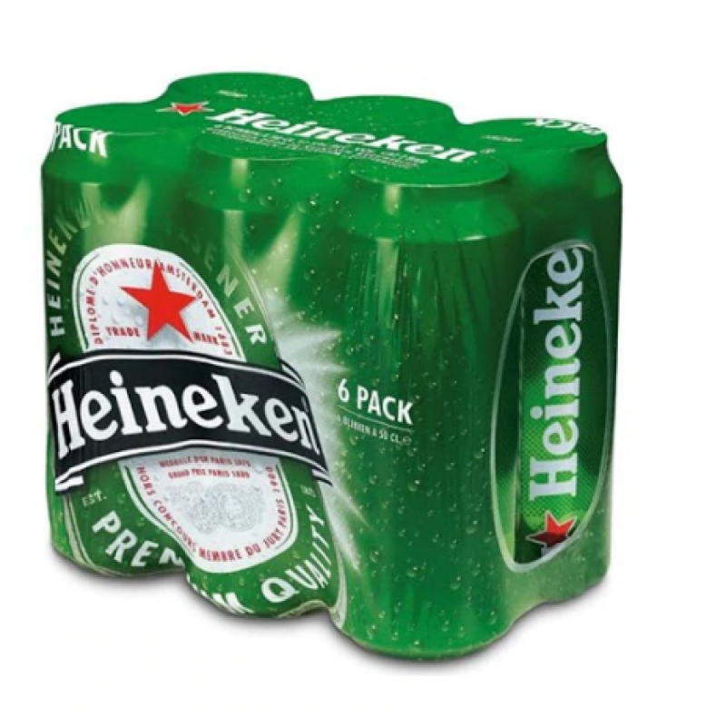 HEINEKEN LAGER BEER CANS 6x500ML 