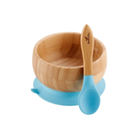 KIDDIES & CO BAMBOO BOWL & SPOON -BLUE