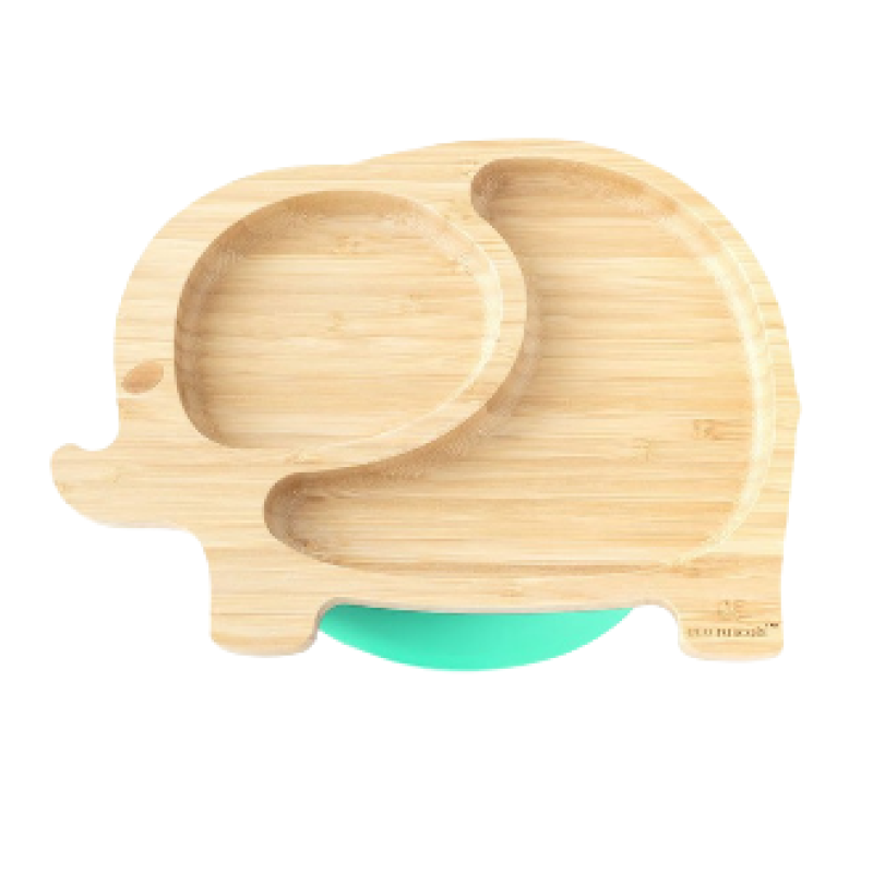 KIDDIES & CO ELEPHANT SILICONE PLATE -BLUE