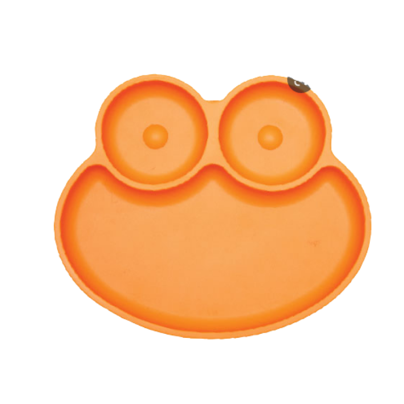 KIDDIES & CO FROG SILICONE PLATE -ORANGE