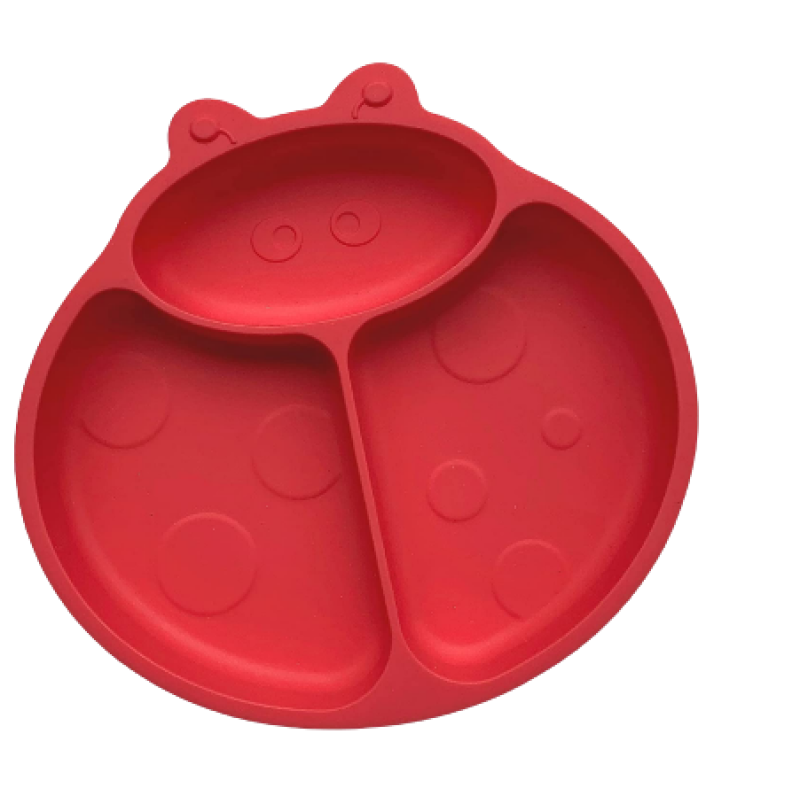 KIDDIES & CO LADYBIRD SILICONE PLATE -PINK