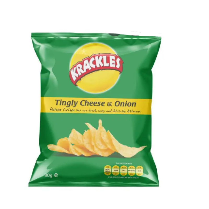 KRACKLES SNACK TINGLY CHEESE AND ONION 30G