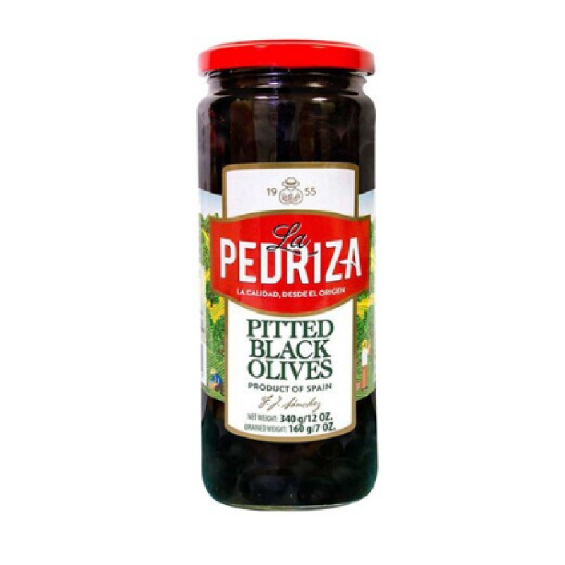 LA PEDRIZA PITTED BLACK OLIVES   340g 