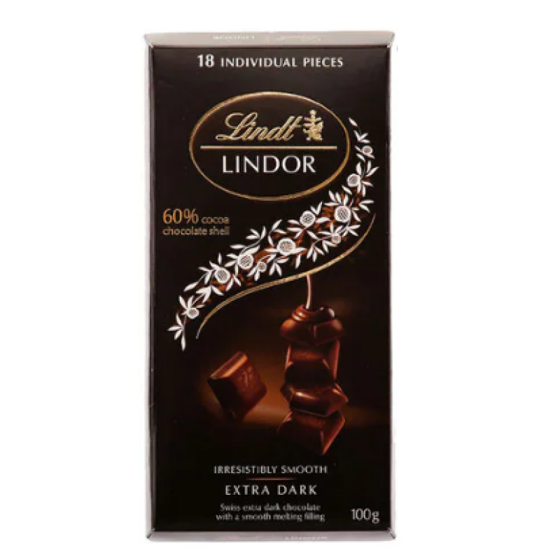 LINDT LINDOR CHOCO EXTRA DARK 100G