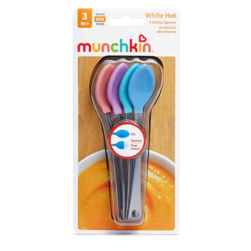 MUNCHKIN WHITE HOT SAFETY SPOONS 3 MONTHS+ 4 PACK