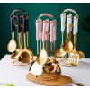 NANCY'S HEAVY GOLDEN SERVING SPOON SET (6PIECES)